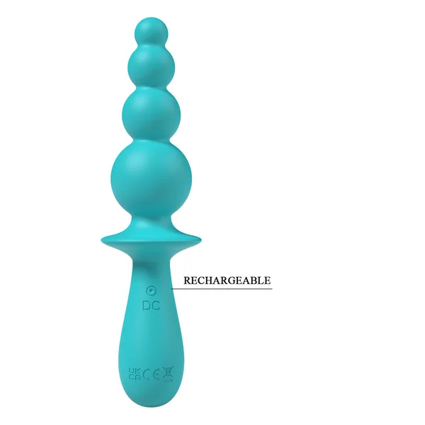Party Up EVAJANE - Teal - Teal 17.1 cm USB Rechargeable Beaded Vibrator — image 7 of 8
