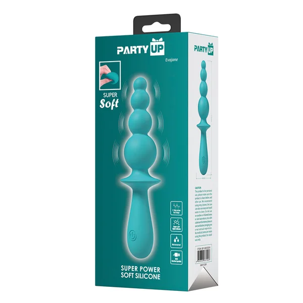 Party Up EVAJANE - Teal - Teal 17.1 cm USB Rechargeable Beaded Vibrator — image 8 of 8