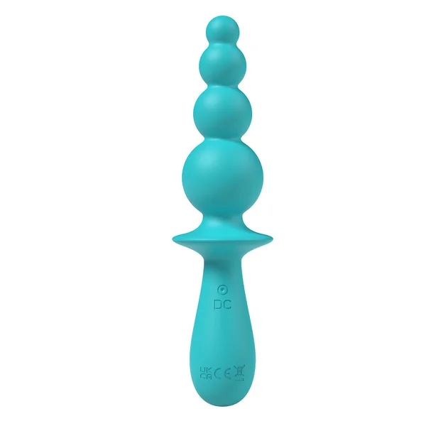 Party Up EVAJANE - Teal - Teal 17.1 cm USB Rechargeable Beaded Vibrator — image 4 of 8