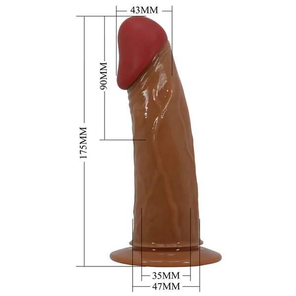 Party Up NELSON Vibrating Strap-On - Brown 17.5 cm Vibrating Hollow Strap-On — image 6 of 7