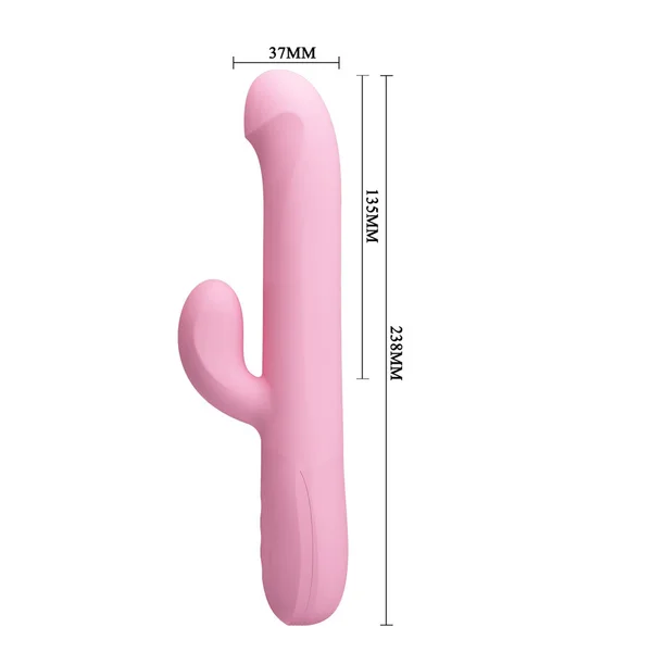 Party Up DEAN Wavy Rotation Vibe - Pink - Pink 23.8 cm USB Rechargeable Rotating Rabbit Vibrator — image 5 of 8