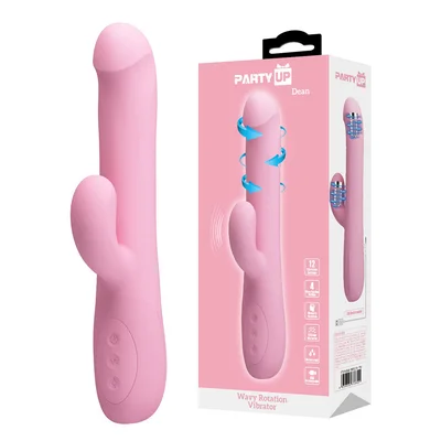 party up dean wavy rotation vibe pink pink 238 cm usb rechargeable rotating rabbit vibrator