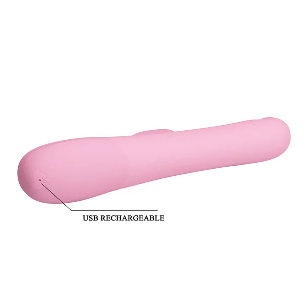 Party Up DEAN Wavy Rotation Vibe - Pink - Pink 23.8 cm USB Rechargeable Rotating Rabbit Vibrator — image 7 of 8