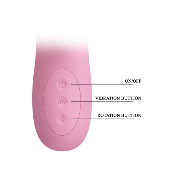Party Up DEAN Wavy Rotation Vibe - Pink - Pink 23.8 cm USB Rechargeable Rotating Rabbit Vibrator — image 6 of 8