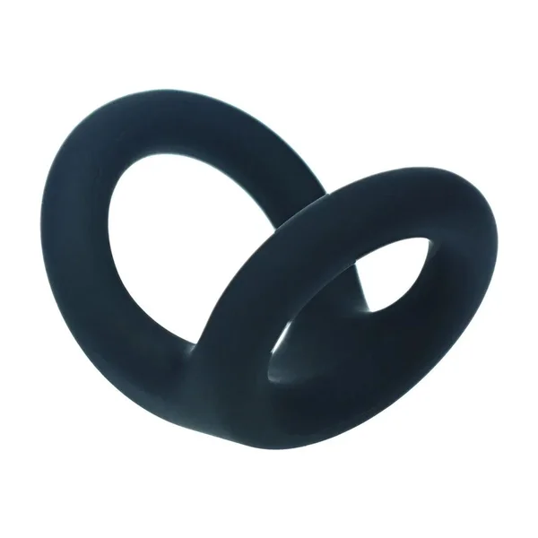 LEVELZ Double O Silicone Cock Ring - M - Black - Black Cock & Balls Rings — image 4 of 9