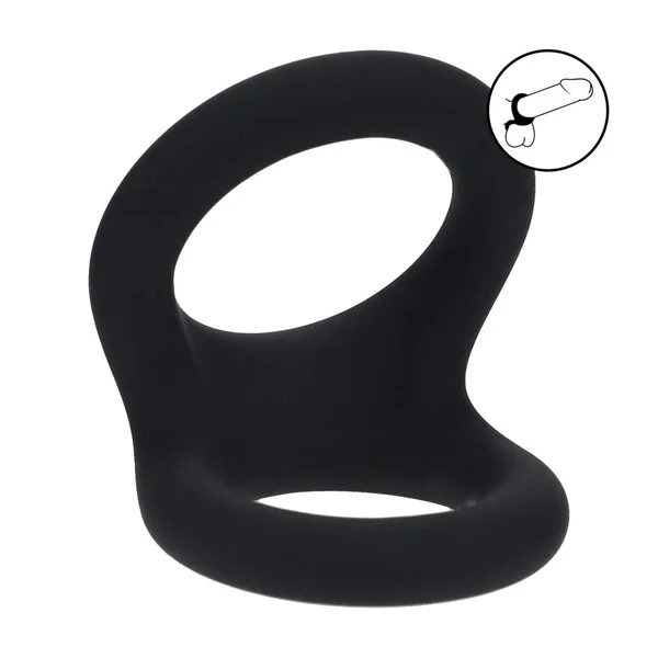 LEVELZ Double O Silicone Cock Ring - M - Black - Black Cock & Balls Rings — image 2 of 9