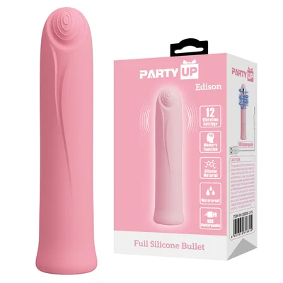 party up edison bullet pink pink 103 cm usb rechargeable bullet