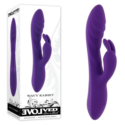 evolved wavy rabbit purple 206 cm usb rechargeable rabbit vibrator