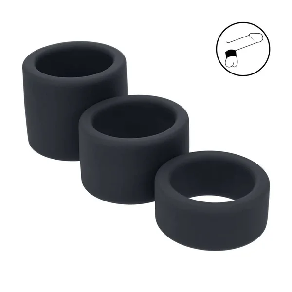 LEVELZ Liquid Silicone Ball Strap Set of 3 - Black - Black Ball Stretchers - Set of 3 Sizes — image 2 of 7