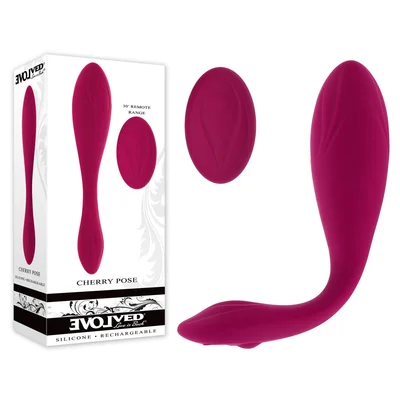 evolved cherry pose pink 161 cm usb rechargeable flexible posable vibrator with remote