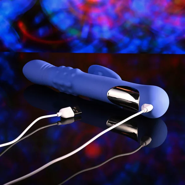 Evolved POP GOES THE O - Purple 24.7 cm USB Rechargeable Thrusting & Bulging Rabbit Vibrator — image 9 of 9