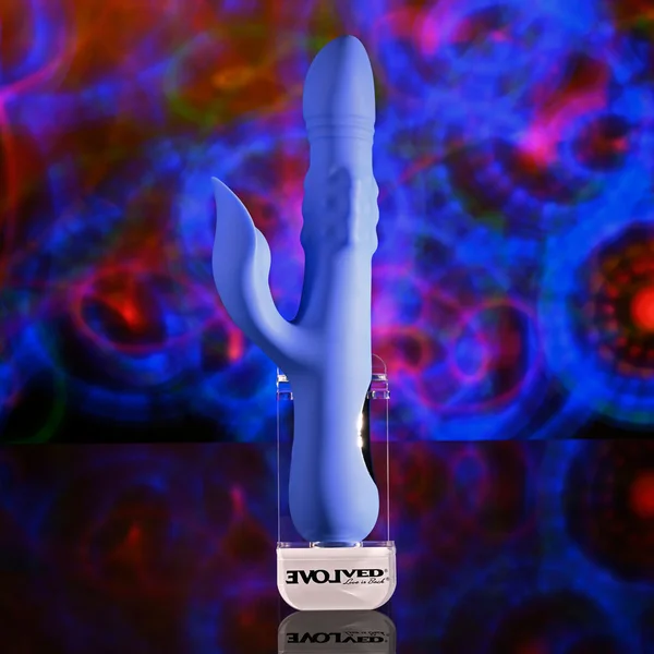 Evolved POP GOES THE O - Purple 24.7 cm USB Rechargeable Thrusting & Bulging Rabbit Vibrator — image 4 of 9