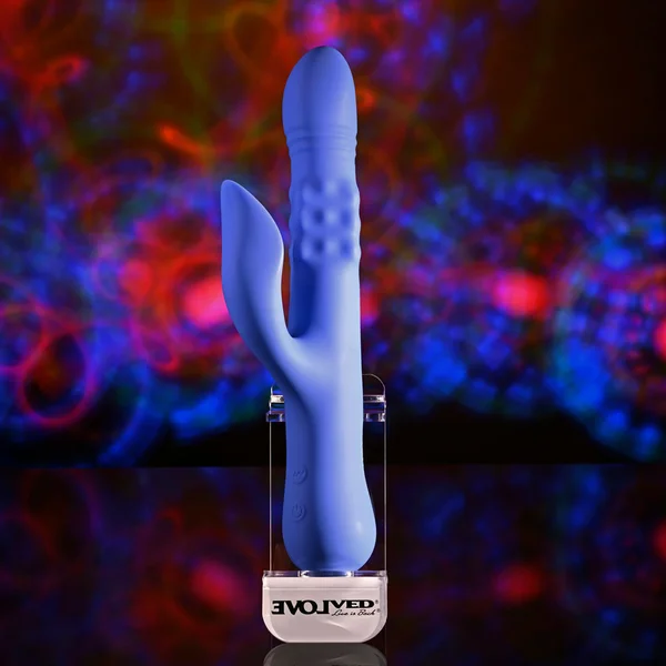 Evolved POP GOES THE O - Purple 24.7 cm USB Rechargeable Thrusting & Bulging Rabbit Vibrator — image 2 of 9