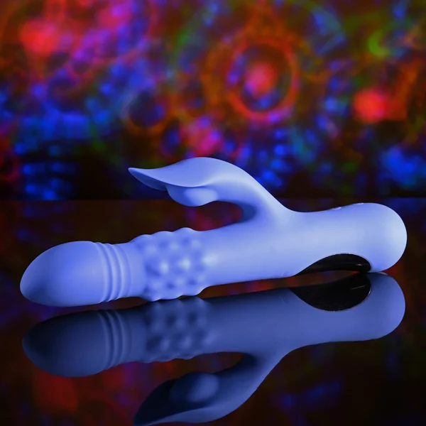Evolved POP GOES THE O - Purple 24.7 cm USB Rechargeable Thrusting & Bulging Rabbit Vibrator — image 7 of 9