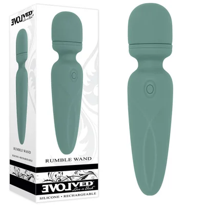 evolved rumble wand olive green 134 usb rechargeable mini massage wand
