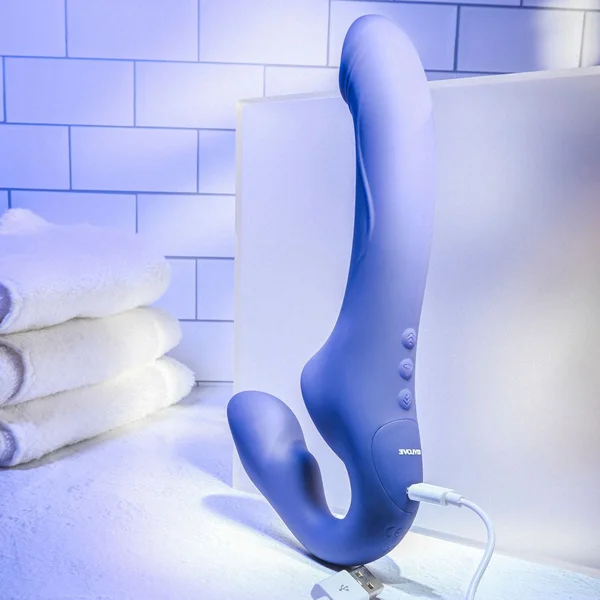 Evolved 2 BECOME 1 - Purple 23.5 cm USB Rechargeable Strapless Strap-On with Remote — image 5 of 9