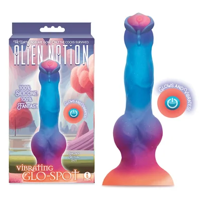 alien nation glo spot glow in dark coloured 216 cm usb rechargeable vibrating fantasy dong