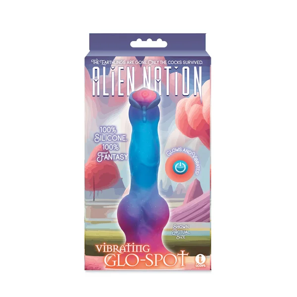 Alien Nation - Glo-Spot - Glow In Dark Coloured 21.6 cm USB Rechargeable Vibrating Fantasy Dong — image 3 of 3