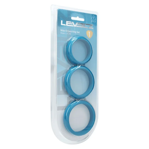 LEVELZ Wide O Silicone Cock Ring Set of 3 - L/XL/2X - Teal Cock Rings - Set of 3 Sizes — image 3 of 3