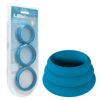 levelz wide o silicone cock ring set of 3 lxl2x teal cock rings set of 3 sizes