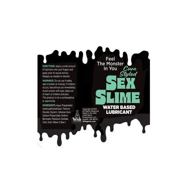 Sex Slime Cum Style Creature Lube - Green 120 ml - Green Cum Style Water Based Lubricant - 120 ml Bottle — image 3 of 4