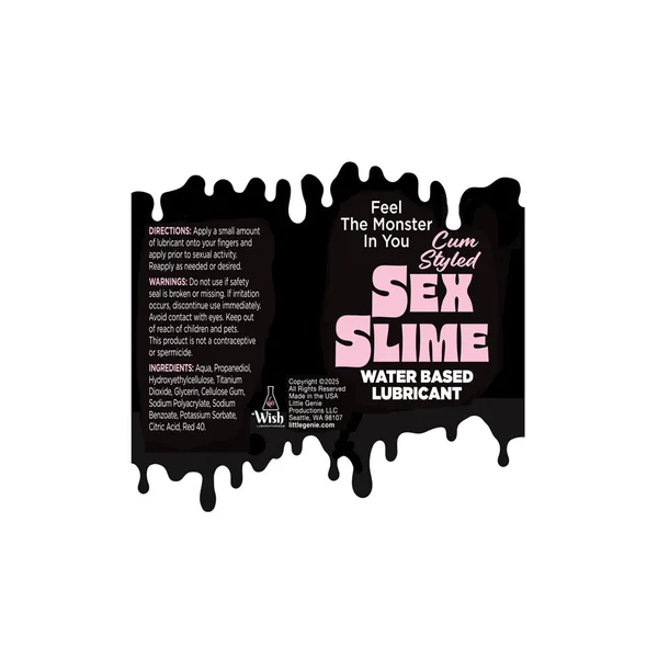 Sex Slime Cum Style Creature Lube - Pink 120 ml - Pink Cum Style Water Based Lubricant - 120 ml Bottle — image 3 of 4