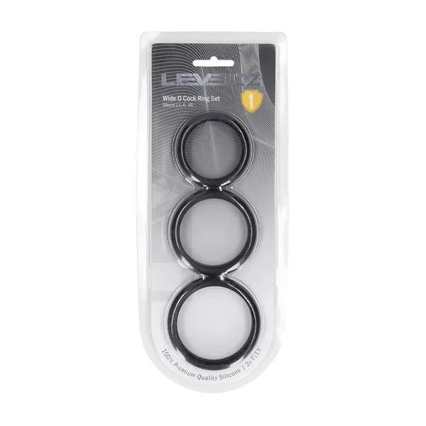 LEVELZ Wide O Silicone Cock Ring Set of 3 - L/XL/2X - Black Cock Rings - Set of 3 Sizes — image 6 of 7