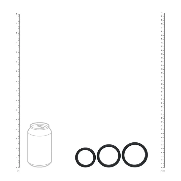 LEVELZ Wide O Silicone Cock Ring Set of 3 - L/XL/2X - Black Cock Rings - Set of 3 Sizes — image 4 of 7
