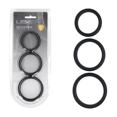 levelz wide o silicone cock ring set of 3 lxl2x black cock rings set of 3 sizes