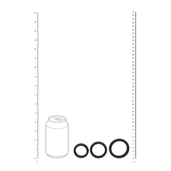 LEVELZ Wide O Silicone Cock Ring Set of 3 - S/M/L - Black Cock Rings - Set of 3 Sizes — image 4 of 7