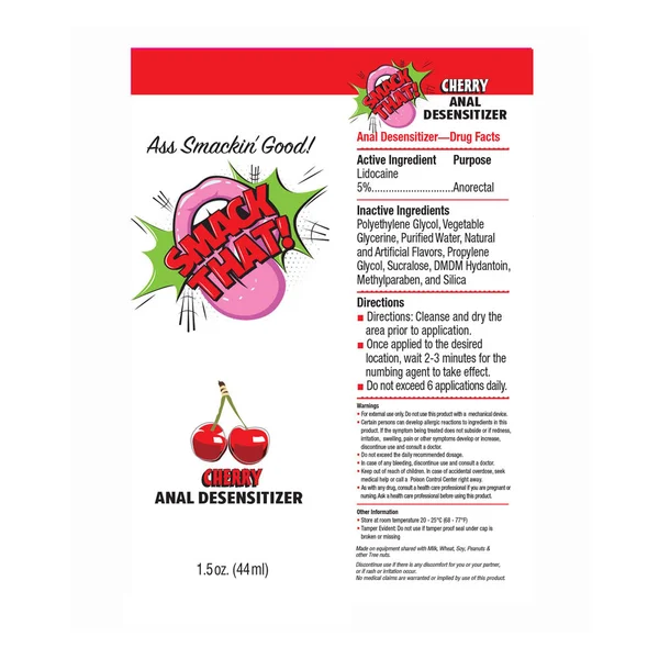Smack That! Anal Desensitiser - Cherry - Cherry Flavoured Anal Desensitiser - 44 ml Tube — image 4 of 4