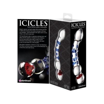 Icicles Textured Curve Glass Dildo No 18