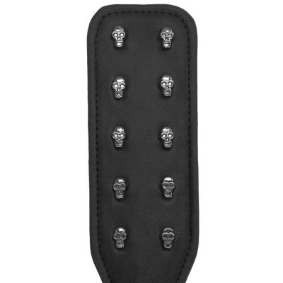 OUCH 12 6 Faux Leather Paddle with Metal Skulls