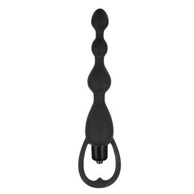 Silicone Vibrating Pleasure Beads Black