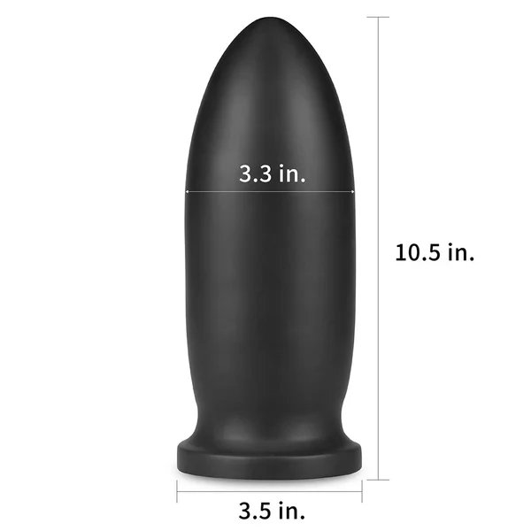 King Sized Anal Bomber - Black 23 cm (9'') Mega Anal Plug — image 10 of 10