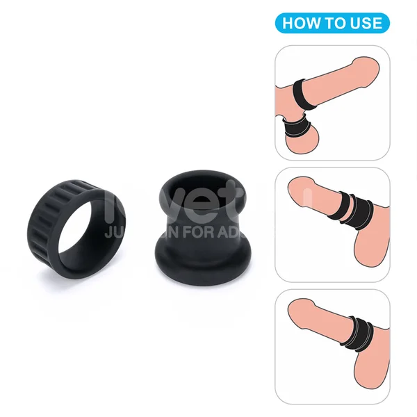 Pinnacle Pro Twin Grip Enhancer - Black Cock & Balls Ring — image 2 of 18