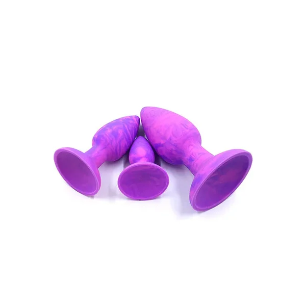 Adam & Eve COLOUR SWIRL Anal Plug Set - Purple/Pink Butt Plugs - Set of 3 Sizes — image 3 of 4