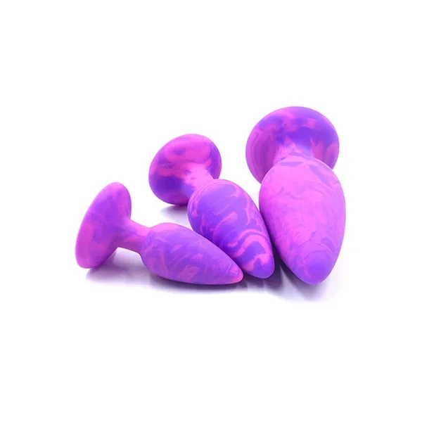 Adam & Eve COLOUR SWIRL Anal Plug Set - Purple/Pink Butt Plugs - Set of 3 Sizes — image 2 of 4