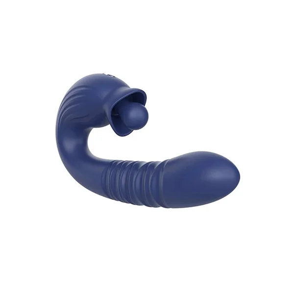 Adam & Eve THE BIG BALLER - Navy Blue 18.8 cm USB Rechargeable Thrusting Rabbit Vibrator — image 3 of 6