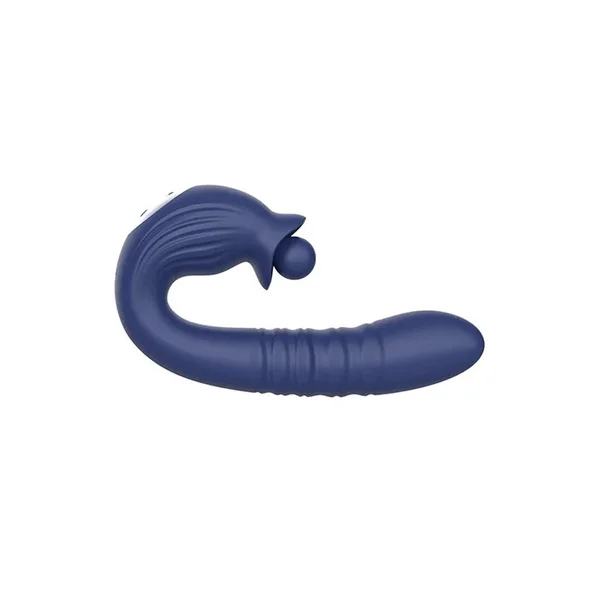 Adam & Eve THE BIG BALLER - Navy Blue 18.8 cm USB Rechargeable Thrusting Rabbit Vibrator — image 2 of 6