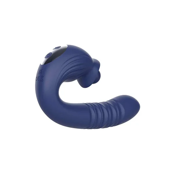 Adam & Eve THE BIG BALLER - Navy Blue 18.8 cm USB Rechargeable Thrusting Rabbit Vibrator — image 4 of 6