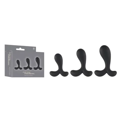 intense emotions black butt plugs set of 3 sizes