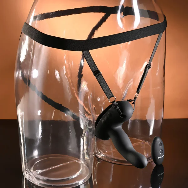 Evolved COME CLOSER - Black USB Rechargeable Vibrating Strap-On with Remote — image 3 of 9