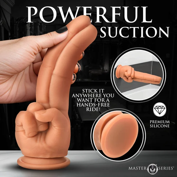 Master Series The Pleaser - Flesh 23.6 cm Double Finger Dildo — image 4 of 9