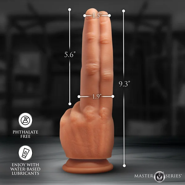 Master Series The Pleaser - Flesh 23.6 cm Double Finger Dildo — image 6 of 9