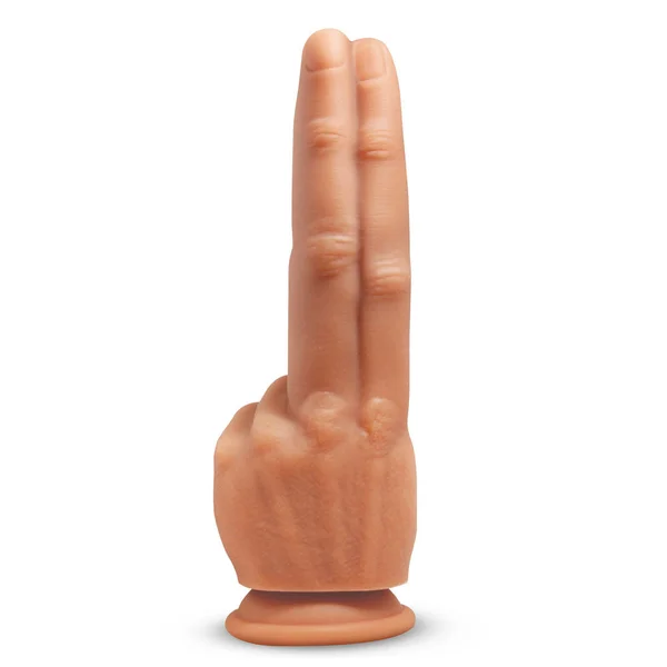 Master Series The Pleaser - Flesh 23.6 cm Double Finger Dildo — image 7 of 9