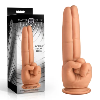 master series the pleaser flesh 236 cm double finger dildo