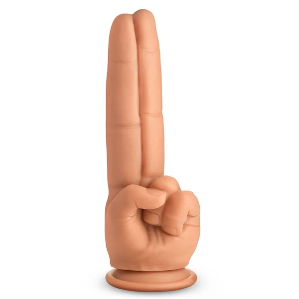 Master Series The Pleaser - Flesh 23.6 cm Double Finger Dildo — image 8 of 9