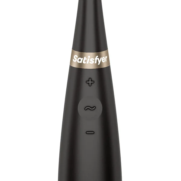 Satisfyer Tip Tease - Black - Black USB Rechargeable Vibrator with Twirling Tip — image 7 of 8