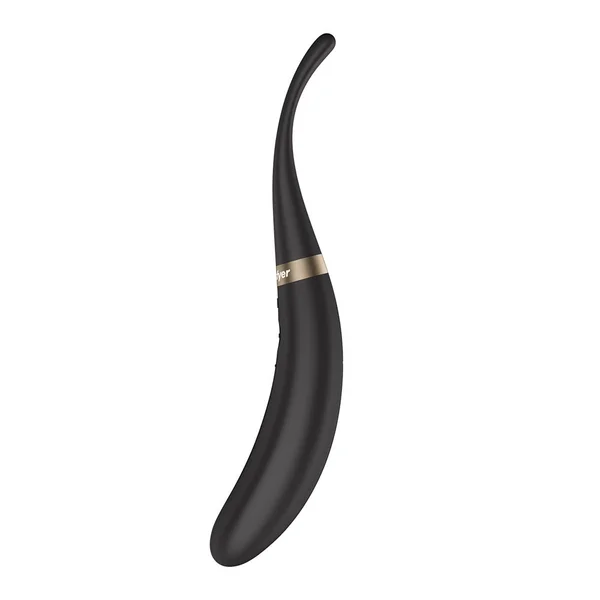 Satisfyer Tip Tease - Black - Black USB Rechargeable Vibrator with Twirling Tip — image 3 of 8